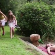 CFNM dominas sucking sub outdoors