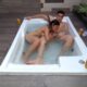 riding in the jacuzzi tub in amazon position rough femdom sex
