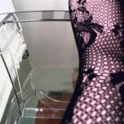 POV tease of a female in fishnets