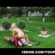 Professional lawn mowing ends up with femdom sex
